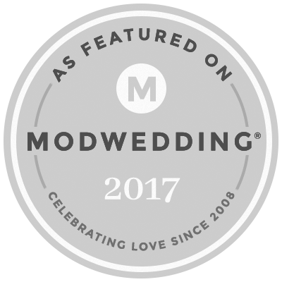 As Featured on Modwedding 2017 badge logo