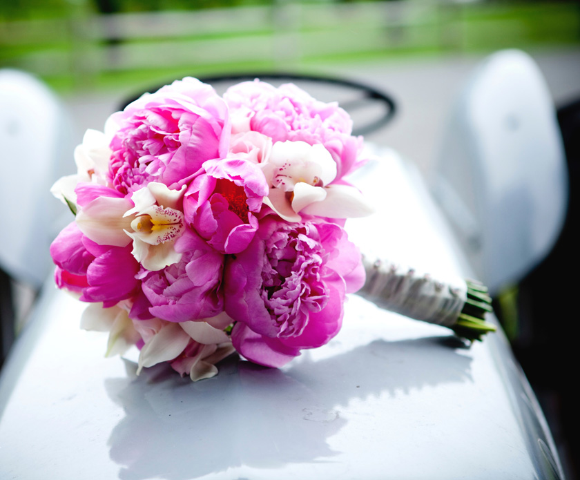 Bright Pink Peony Wedding Bouquet