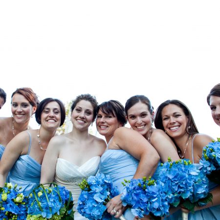 blue wedding flowers - hydrangea wedding flowers