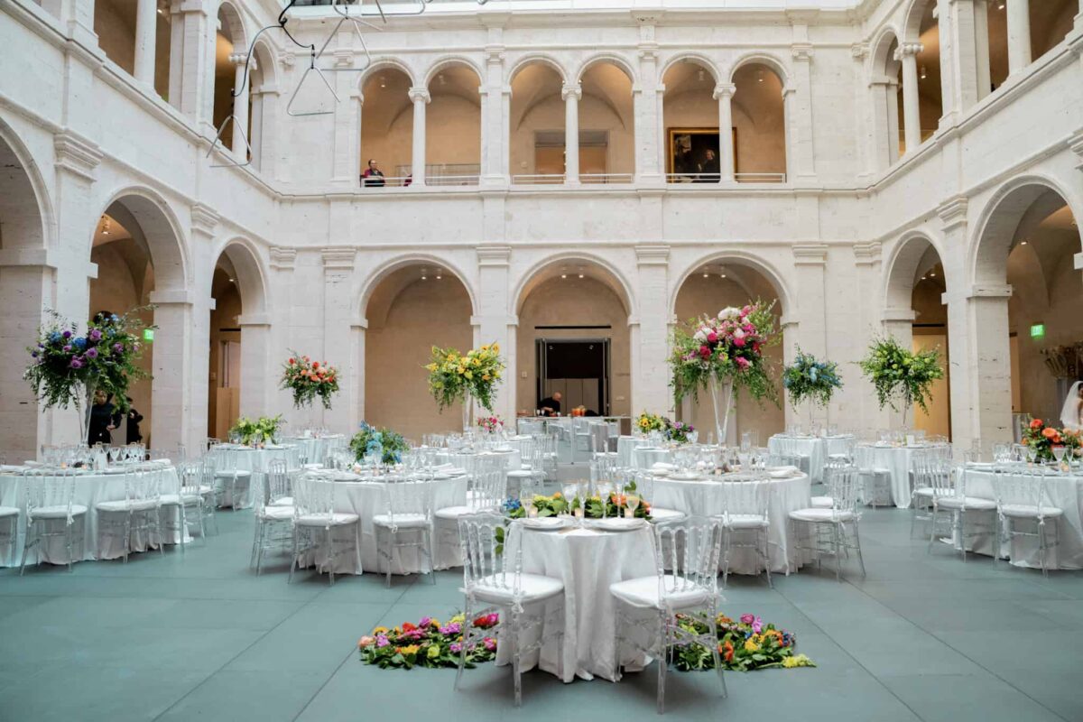 Colorful Wedding Flowers at the Harvard Art Museum