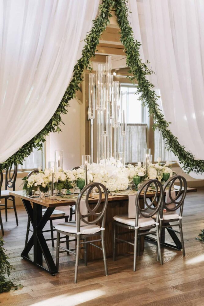 Greenery and White Wedding Reception