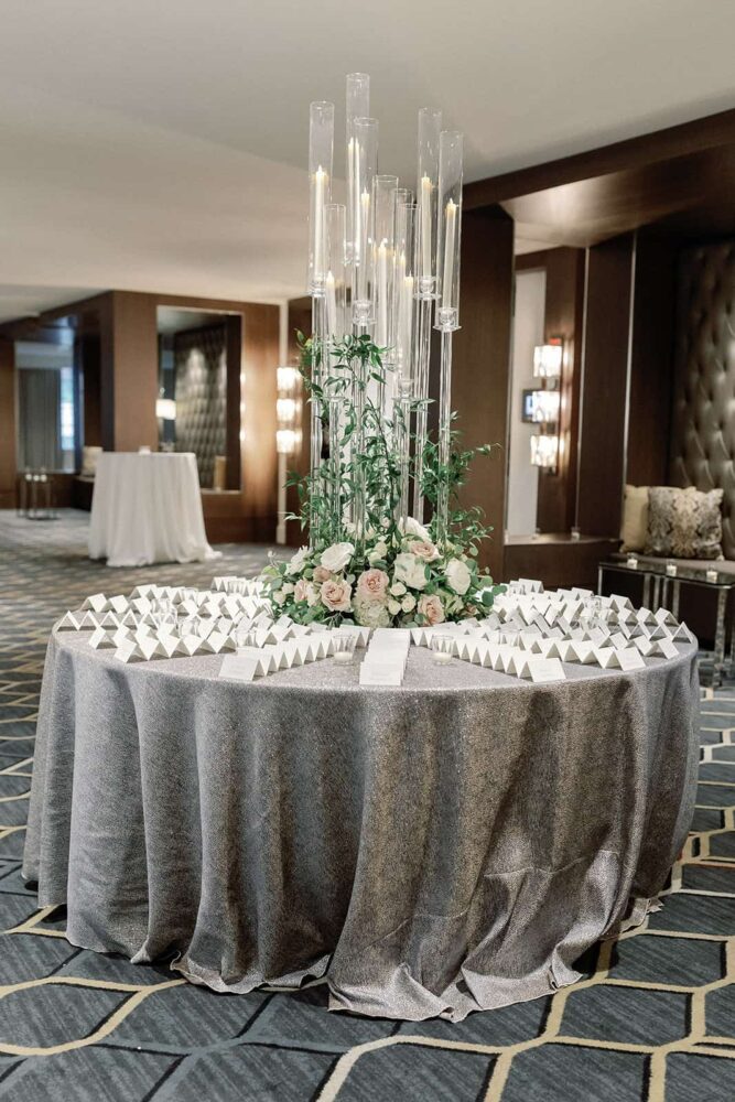 Escort Card Table Flower Display